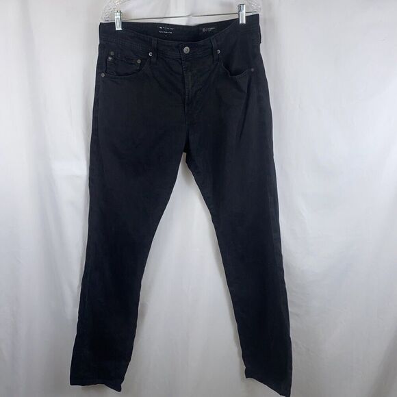 AG Jeans Mens Everett SUD Sueded Slim Straight Black Pants 34 x 34 - Picture 1 of 6